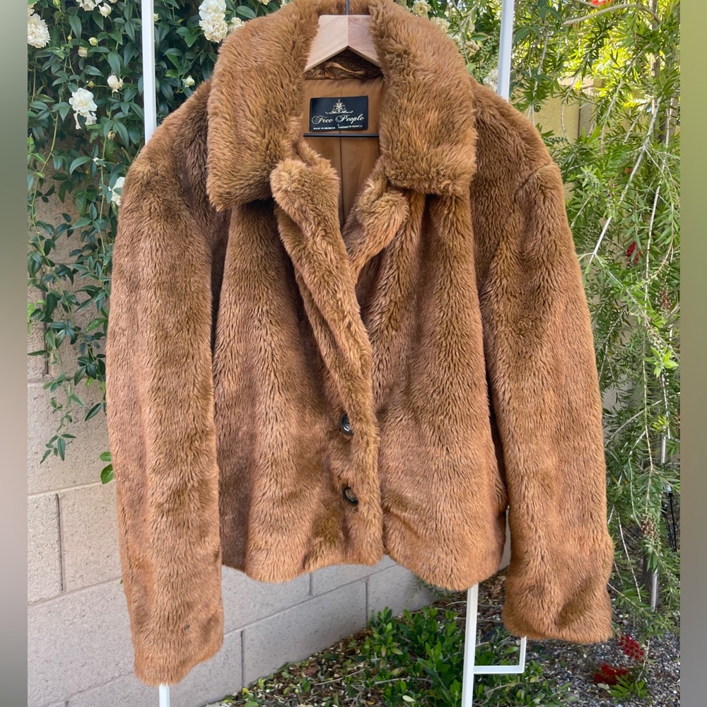 Free People Mena Faux Fur Coat, brown